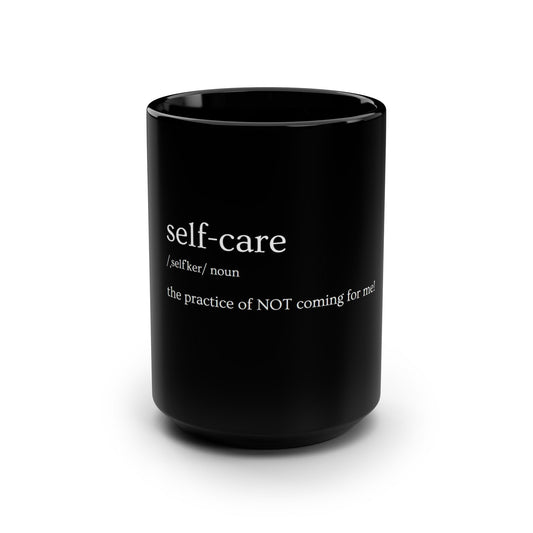 Black Self-Care Mug, 15oz