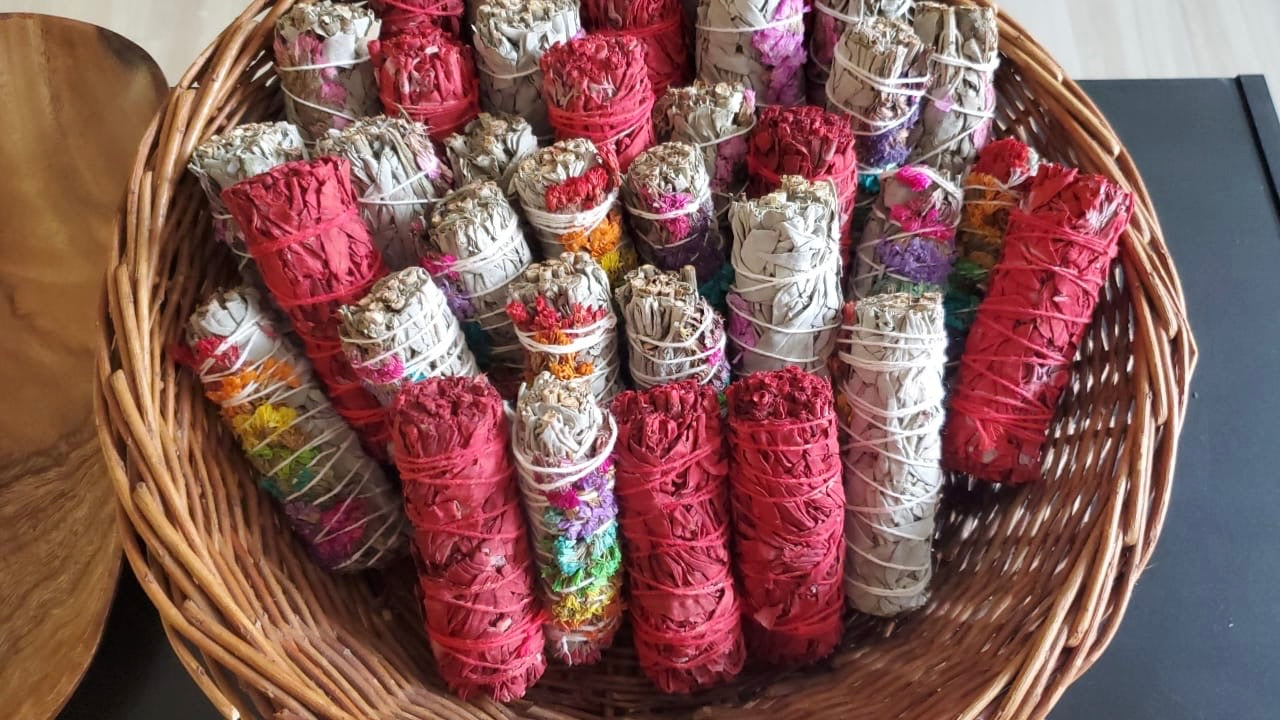 Flower Wrapped White Sage Stick